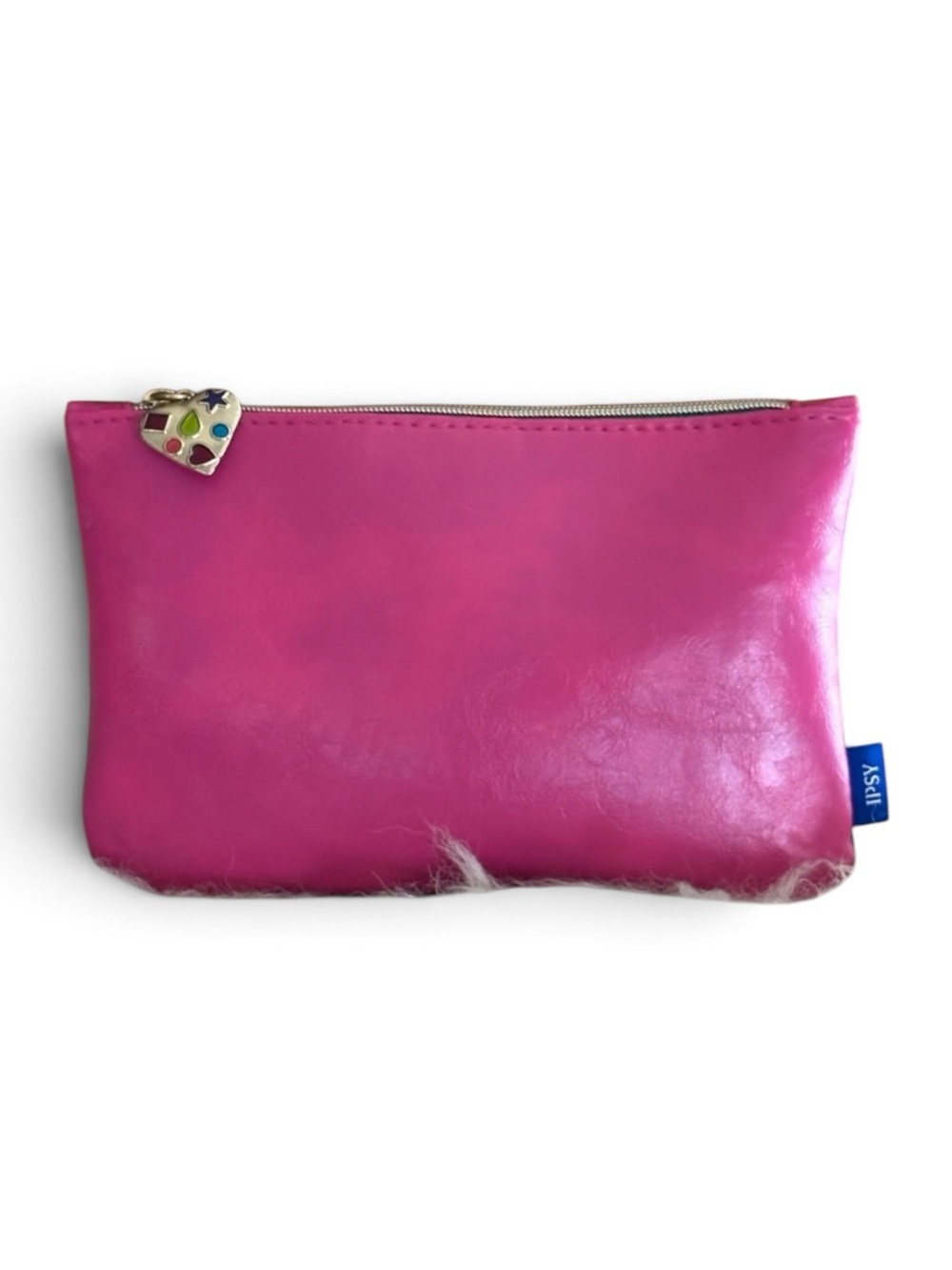 ipsy Glam Bag Hot Pink with Gemstone Heart Charm September 2025
